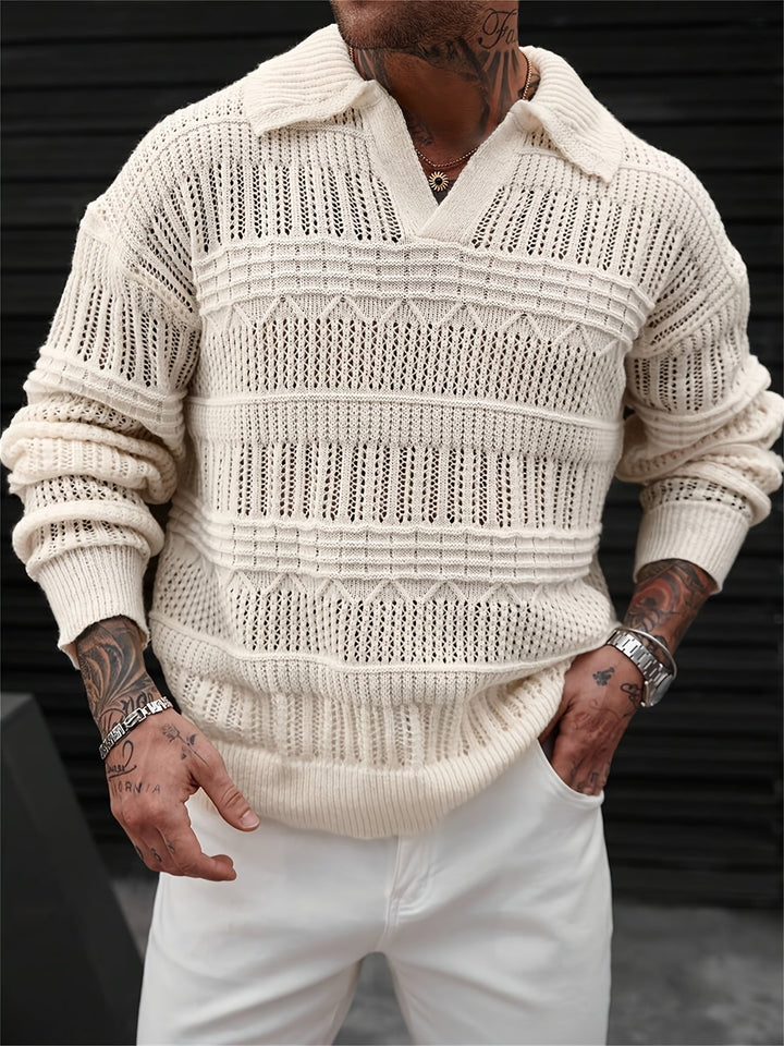 Wesley - Long Sleeve Sweater With Cut Out Design