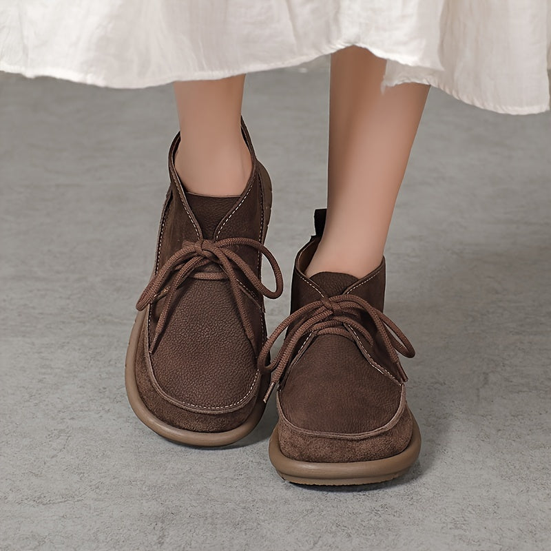 Lirinda - Leather Ankle Boots With Lace Up