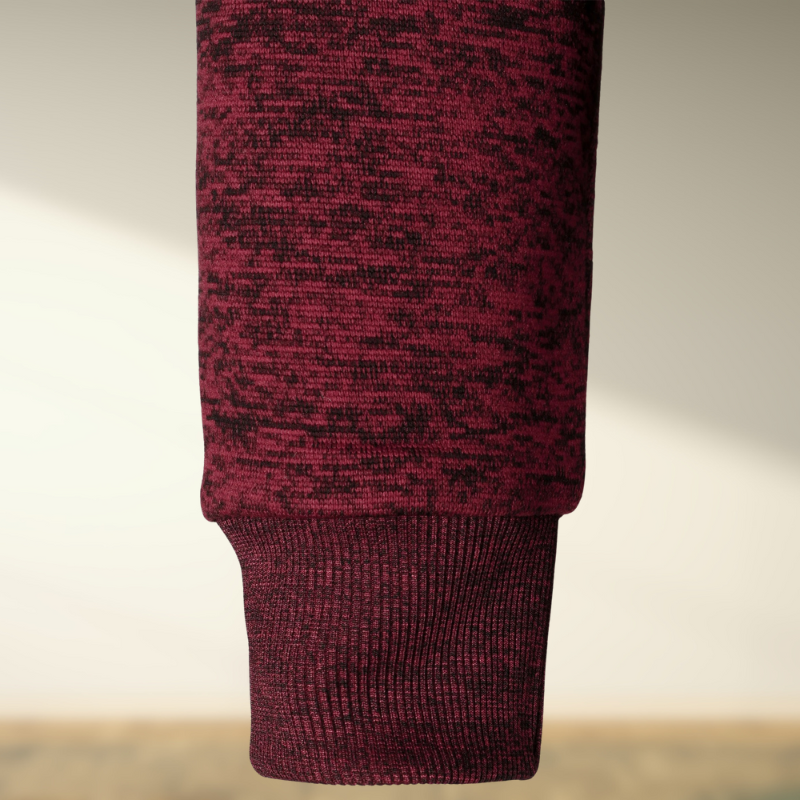 Yemi - Stand up Collar Striped Zipper Sweater