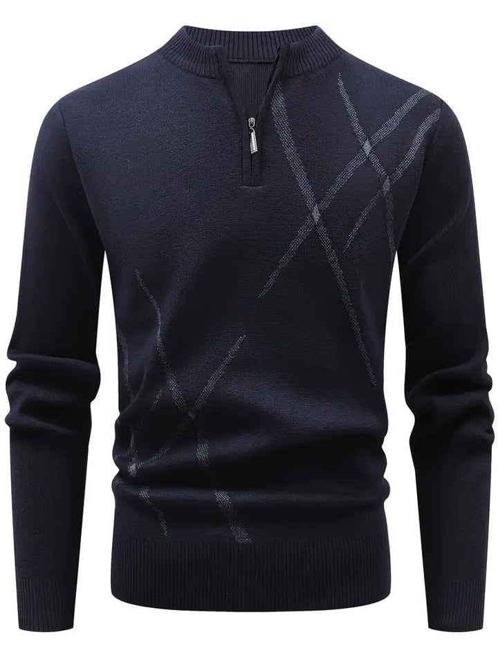 Yoann - Quarter-Zip Knitted Sweater