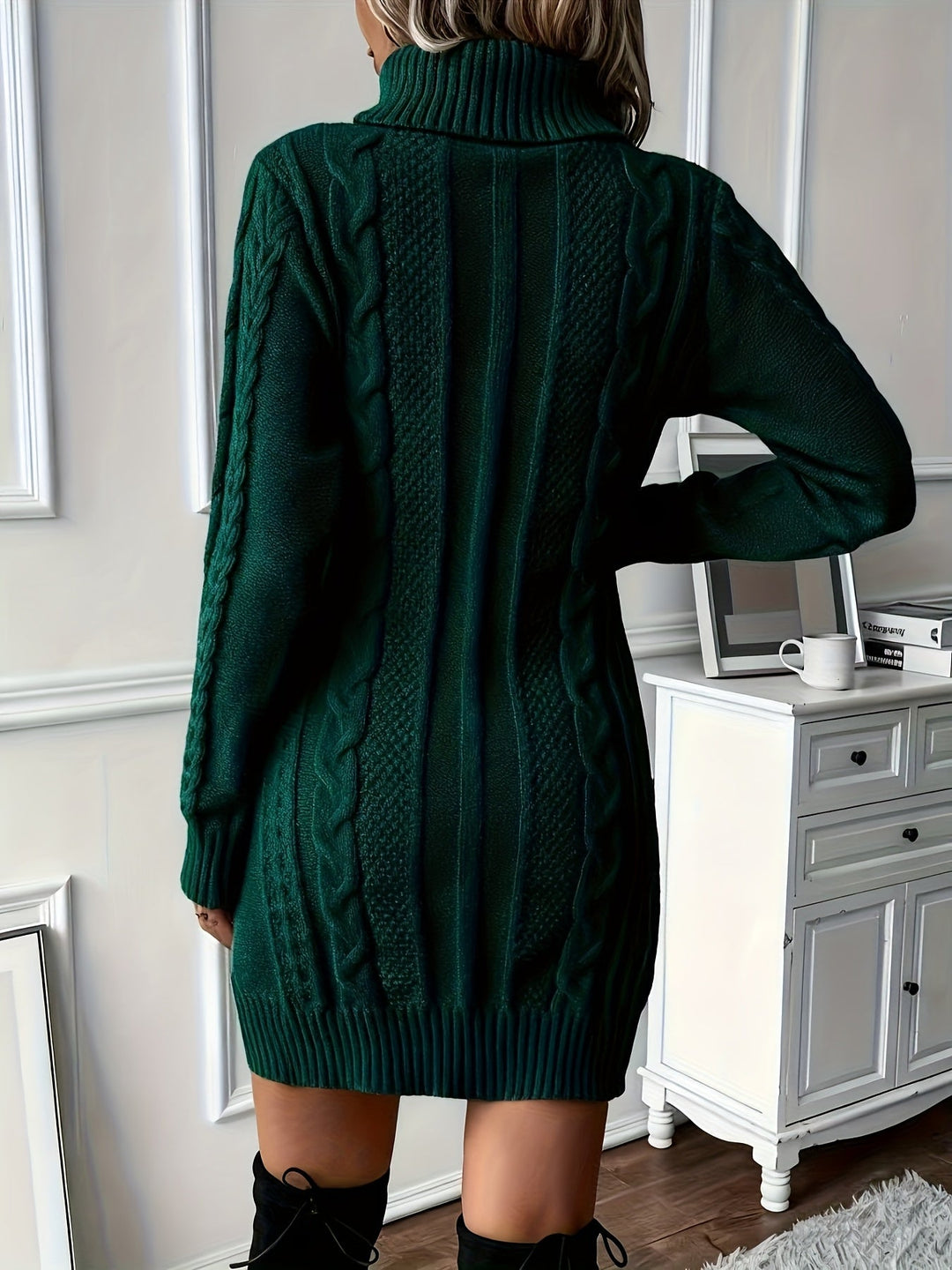 Milanda - Cable Knit Sweater Dress