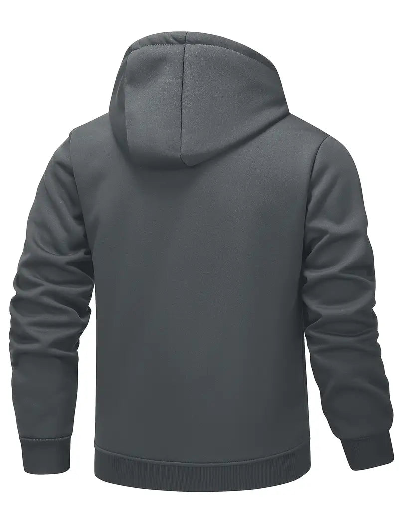 Helge - Casual Long Sleeve Zip-Up Hoodie