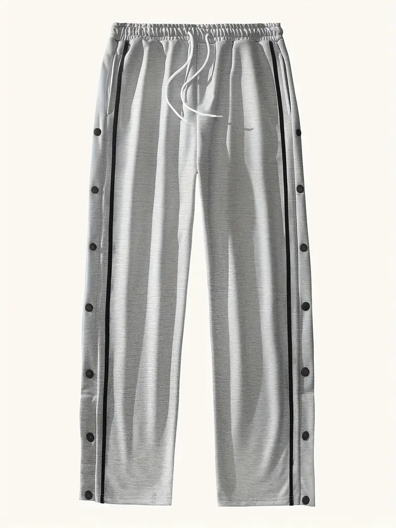 Mendis - Casual Sport Straight-Leg Pant With Snap Button