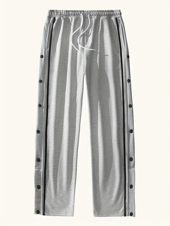 Mendis - Casual Sport Straight-Leg Pant With Snap Button