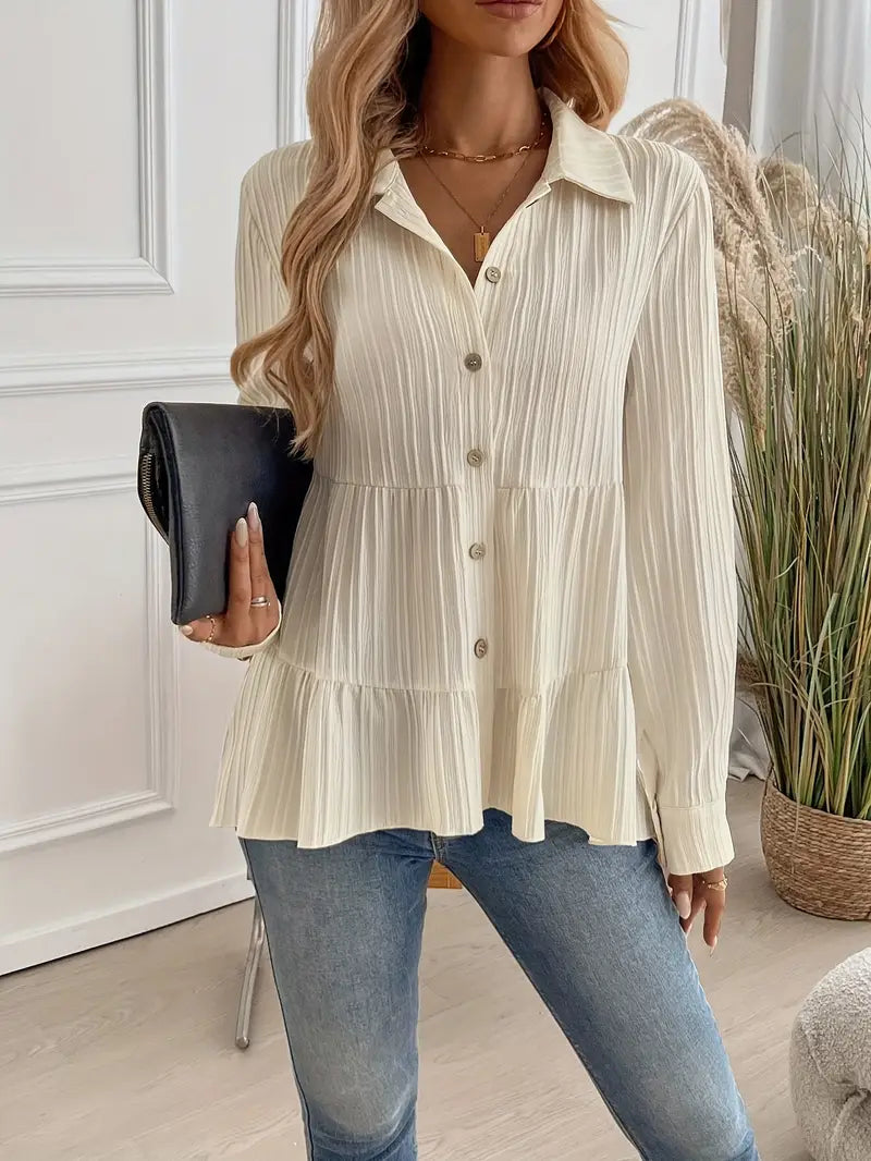 Majlinda - Stylish Long Sleeve Shirt With Button