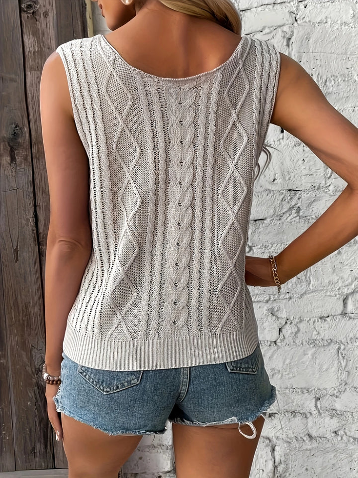 Juno - Casual Sleeveless Top With V Neck