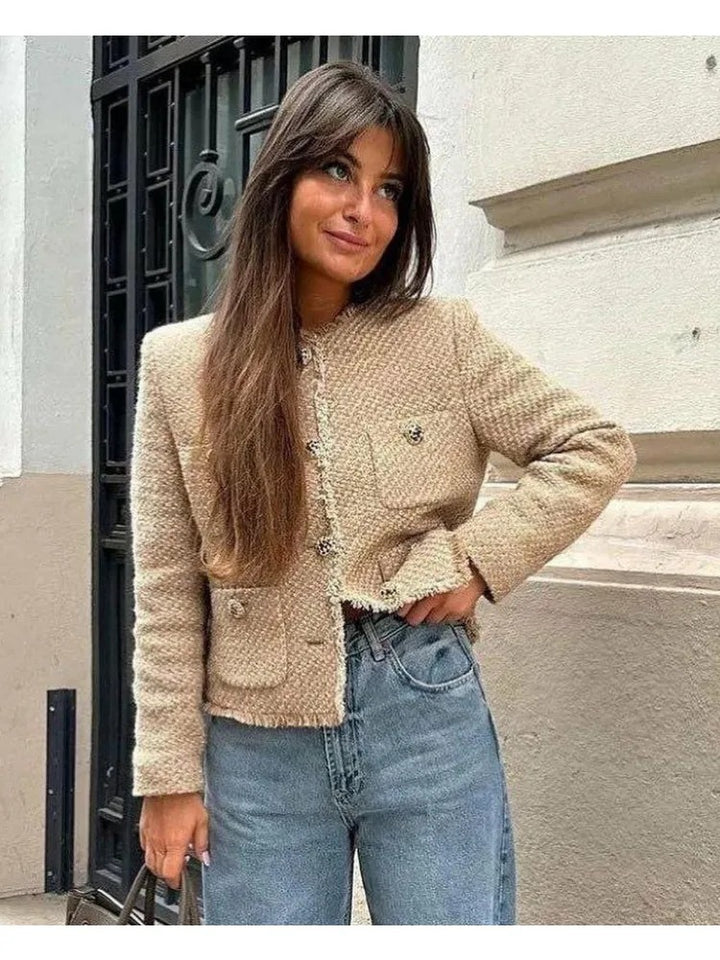 Corien - Front Button Outerwear Tops