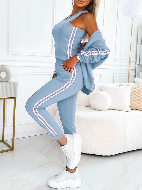 Kendra - Round Neck Jacket and Pant 3 Piece Set
