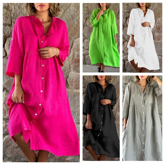 Nikita - Cotton And Linen Loose Shirt Dress