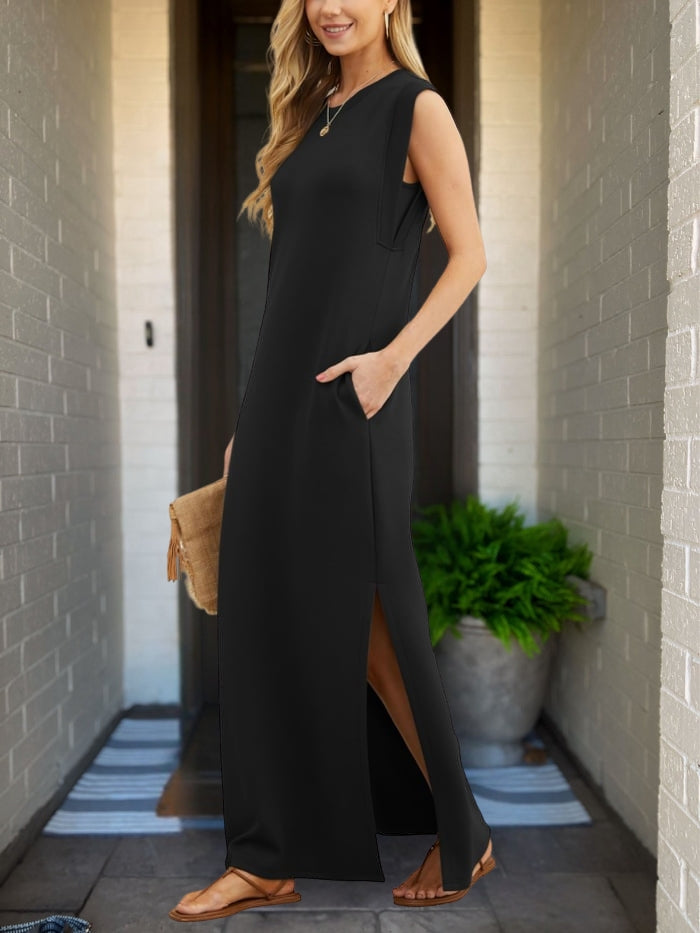 Nettie - Casual Loose Split Wrinkle-Free Dress