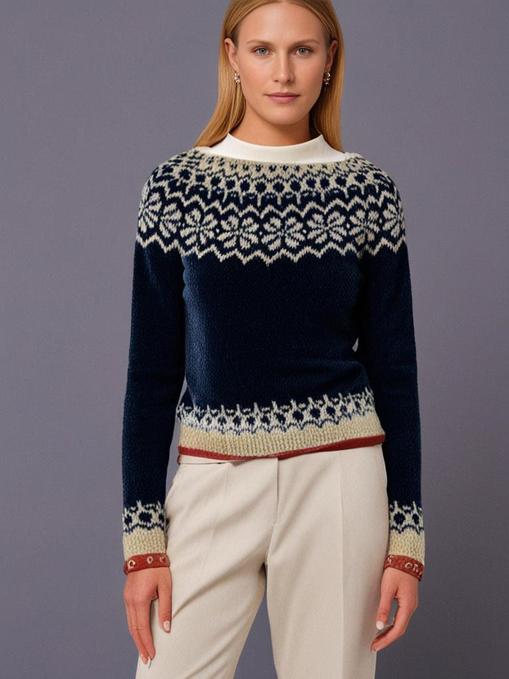 Nyra - Retro Icelandic Jacquard Sweater