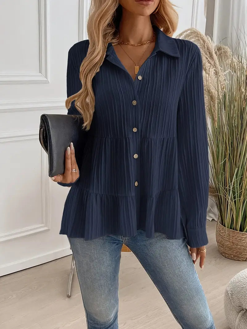 Majlinda - Stylish Long Sleeve Shirt With Button