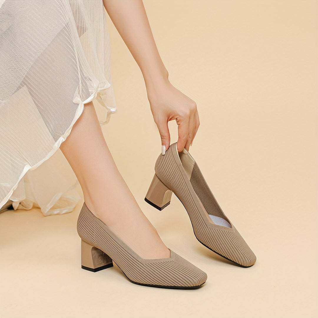 Joleen - Stylish Chunky Heel Pumps