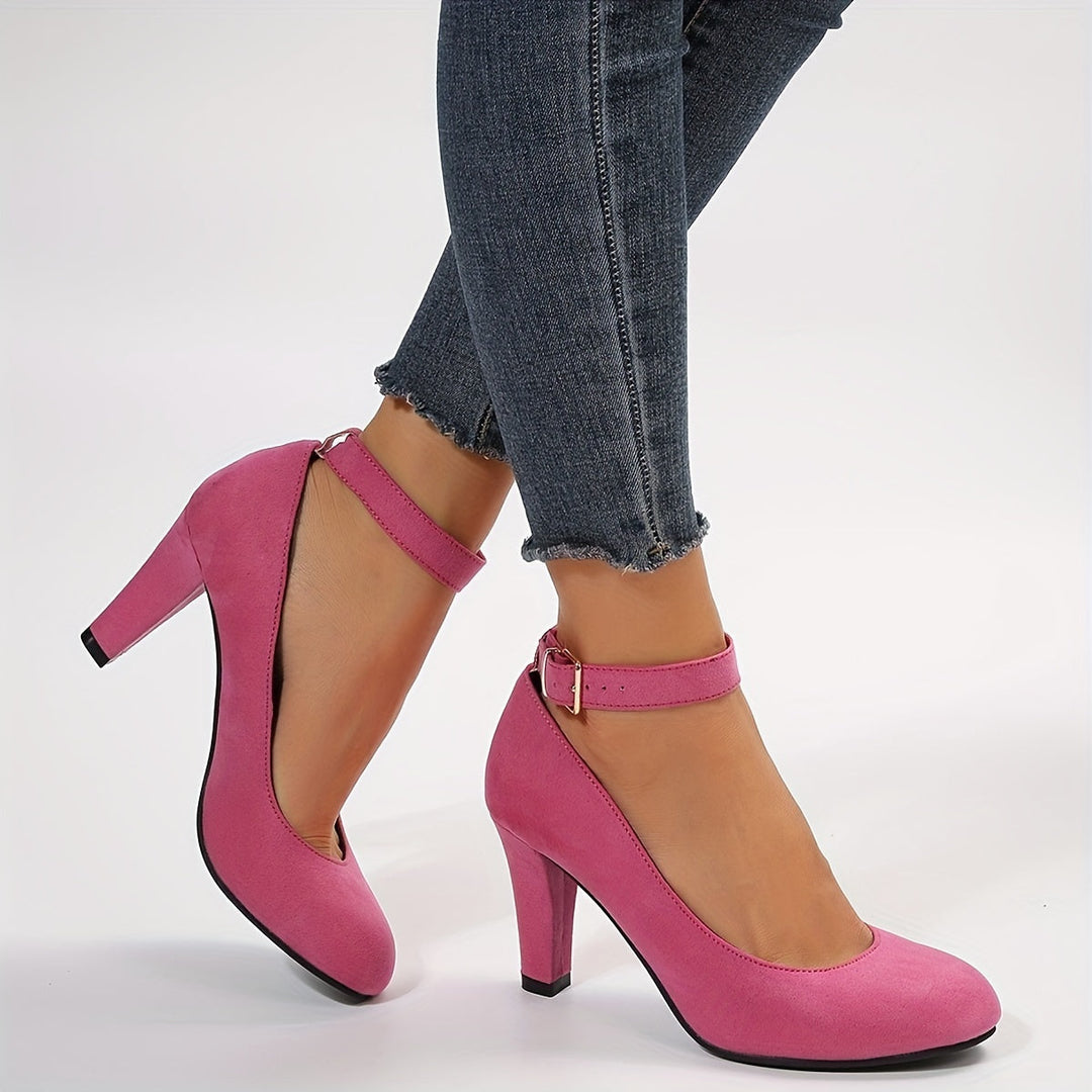 Loreena - Ankle Strap And Block Heel Pumps