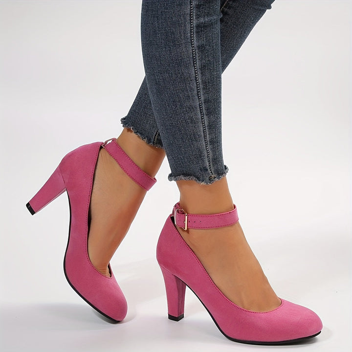 Loreena - Ankle Strap And Block Heel Pumps