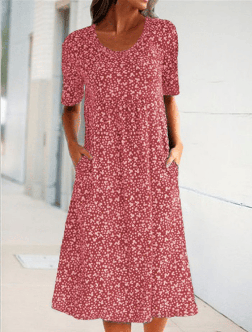 Alisha - Round Neck Floral Dress