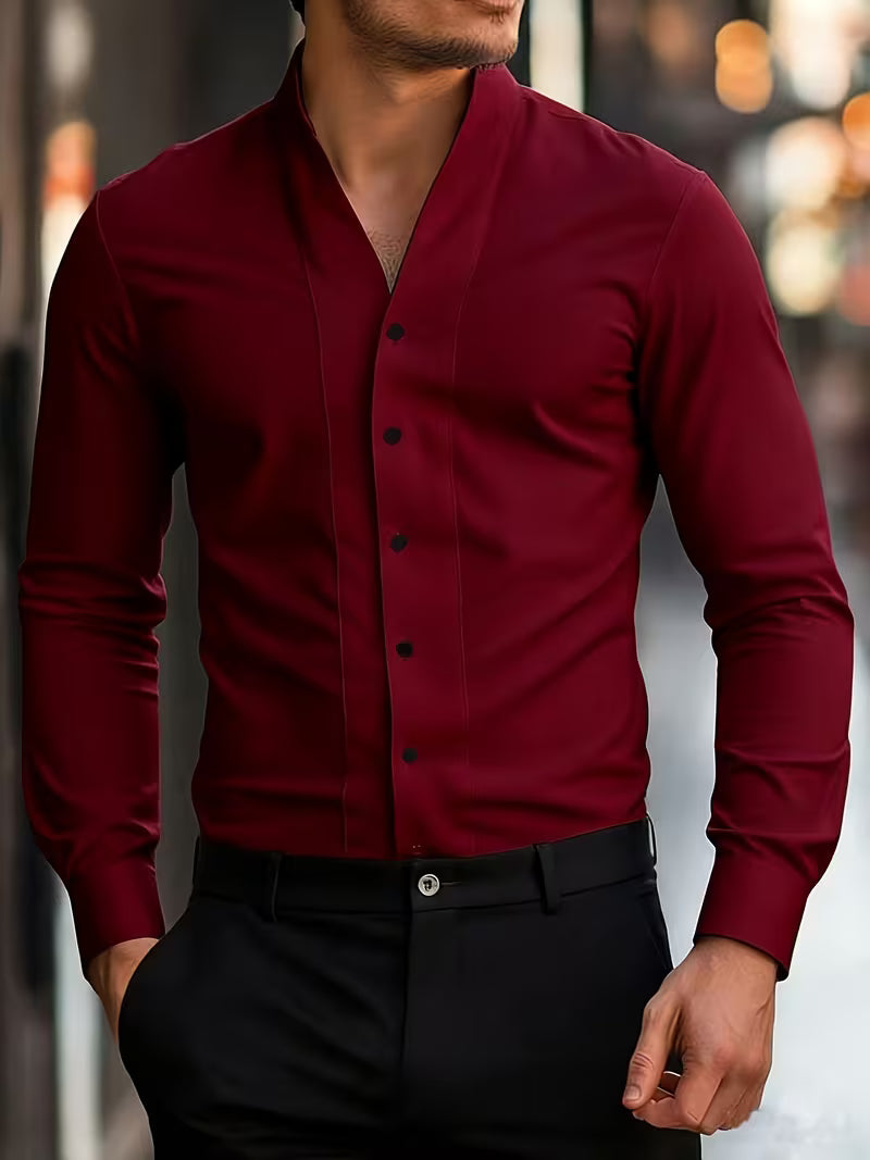 Abnar - Button-Up Long Sleeve Shirt