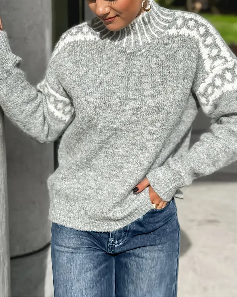 Tressia - Turtle Neck Knitted Sweater