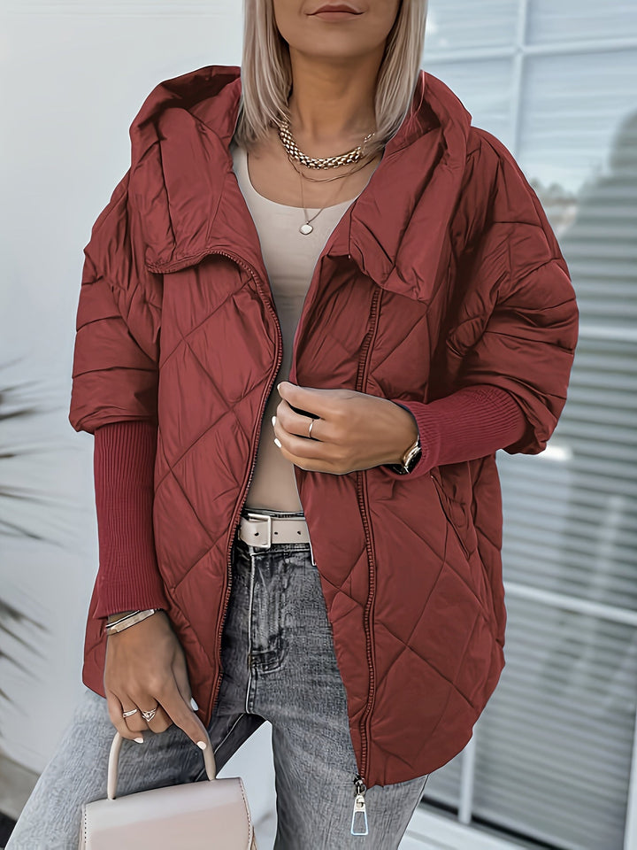 Ariantha - Quilted Hooded Jacket With Zipper