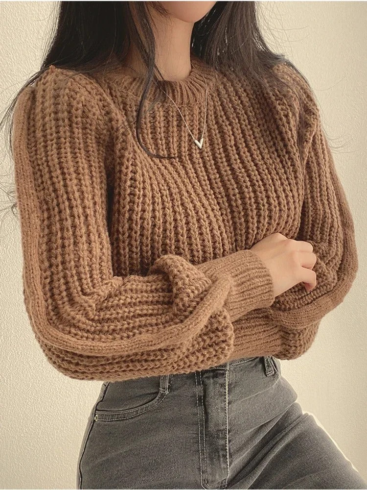 Kalina - Loose Vintage Long Sleeve Knitted Tops