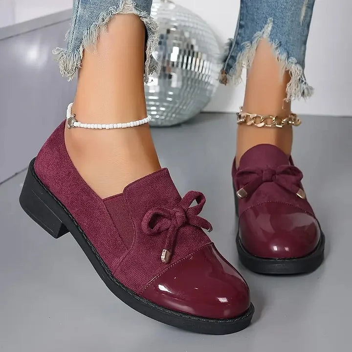 Marvina - Elegant Bow Accent Round Toe Loafer