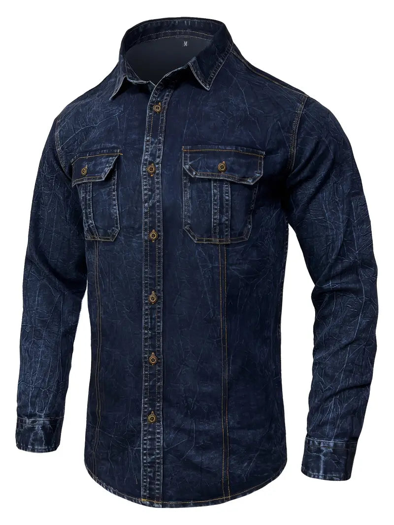 Angelo - Denim Shirt with Front Button Pockets