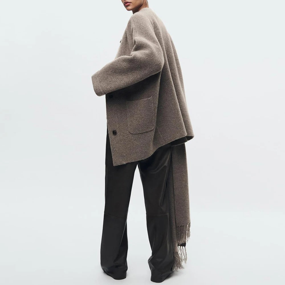 Elske - Knitted Cardigan With Shawl