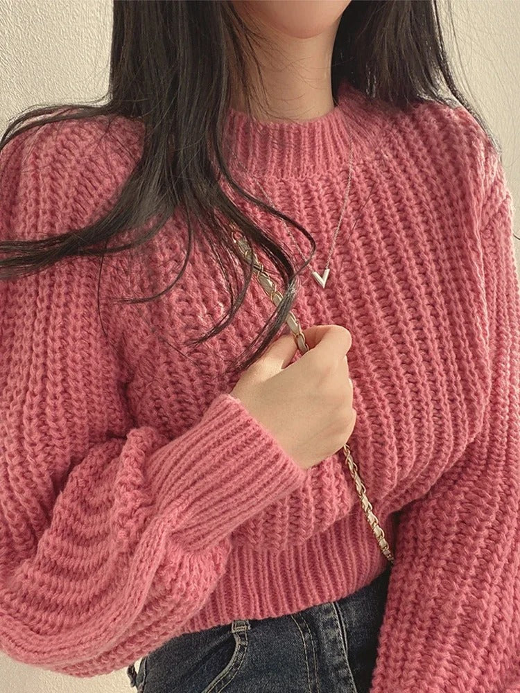 Kalina - Loose Vintage Long Sleeve Knitted Tops