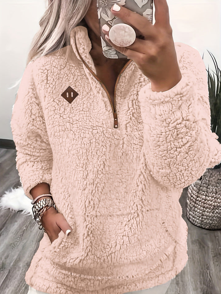 Willemien - Long Sleeve Fleece Zippered Sweatshirt