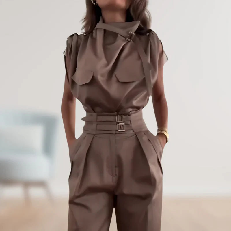 Reinhild - Blouse And Trousers Two Piece Set