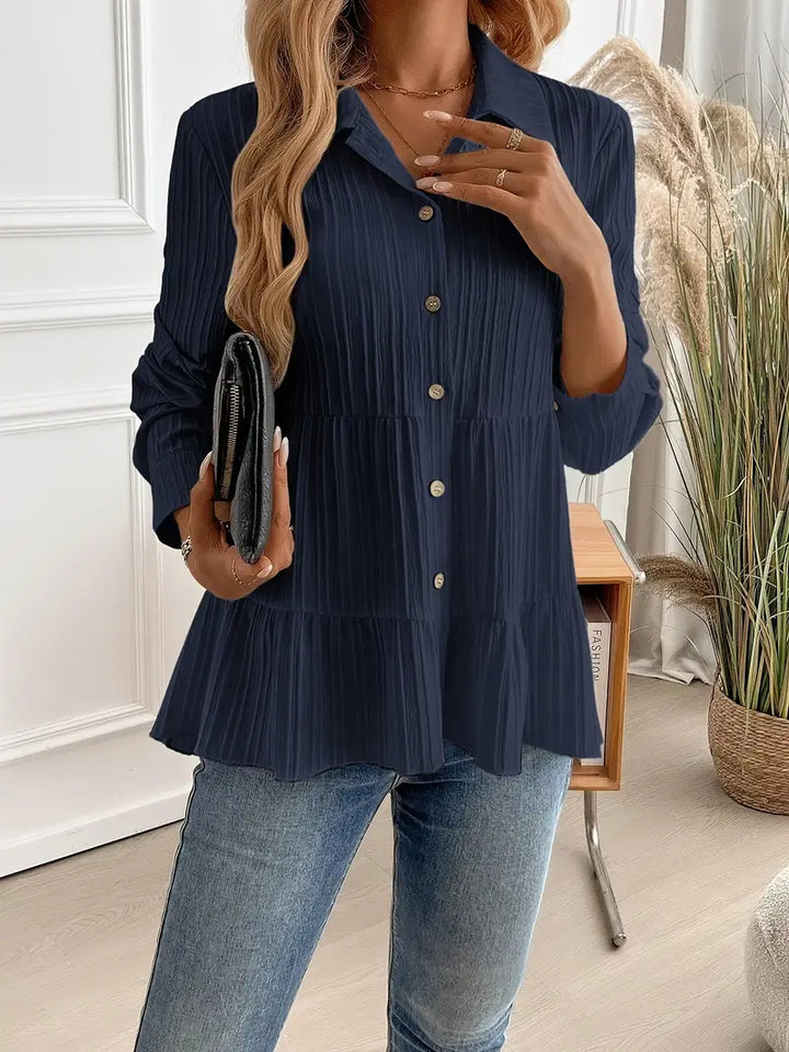 Majlinda - Stylish Long Sleeve Shirt With Button