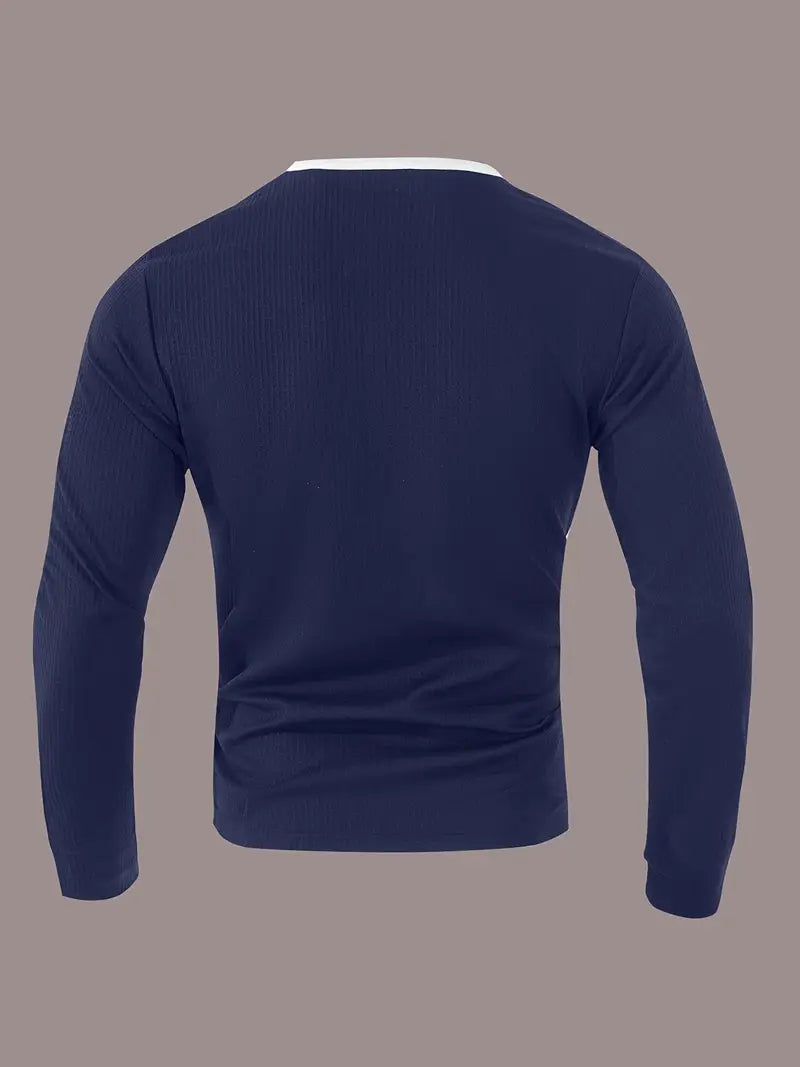 Kyran - Waffle Long Sleeve Henley Shirt