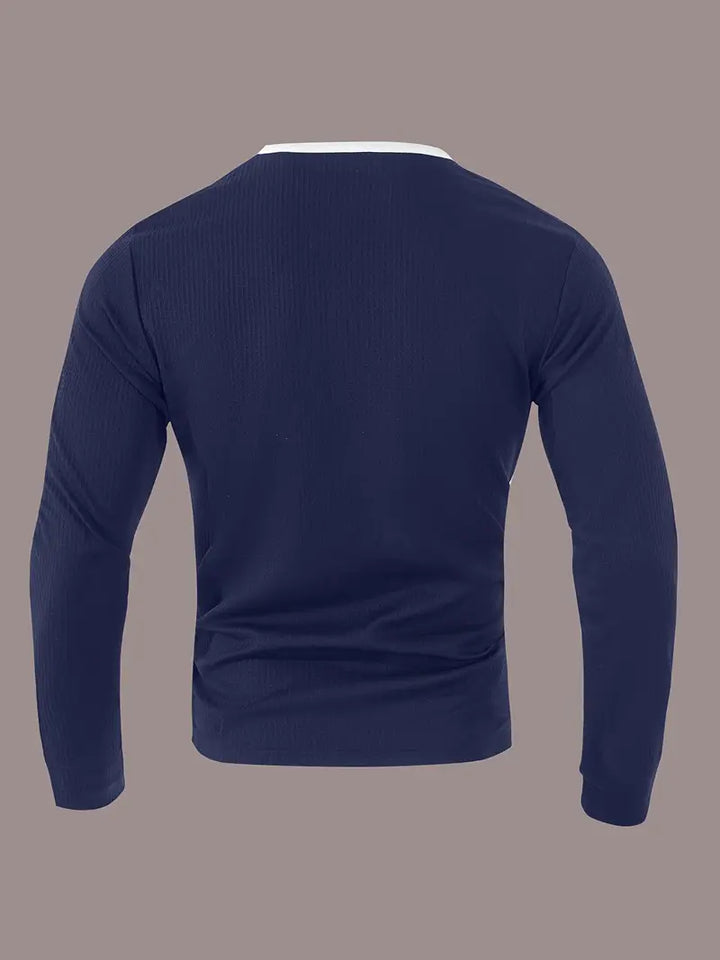 Kyran - Waffle Long Sleeve Henley Shirt