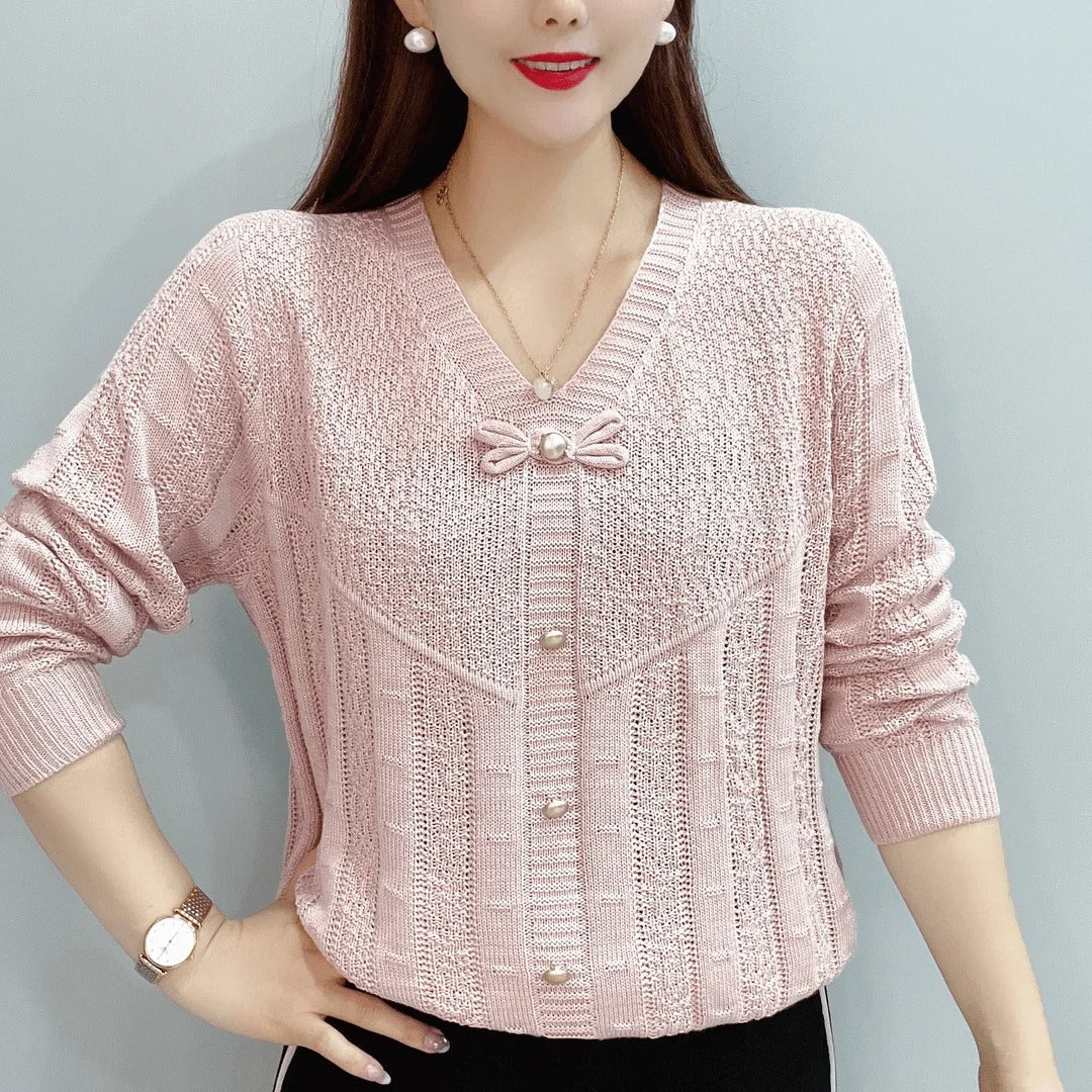 Luana - Simple and Versatile Hollow Knitted Sweater