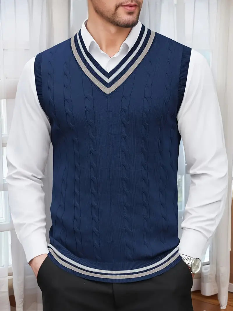 Duane - Sleeveless V Neck Knitted Sweater
