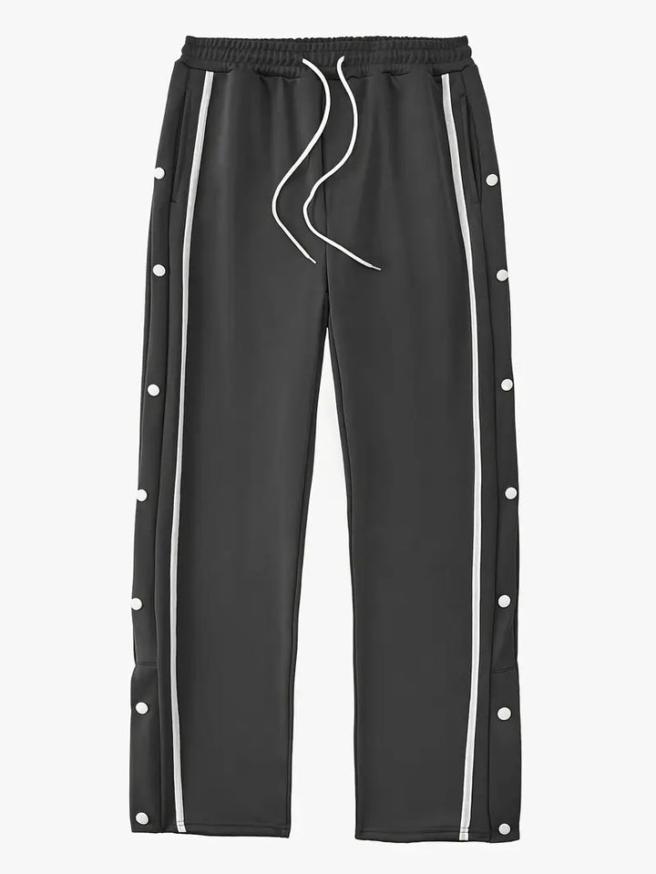 Mendis - Casual Sport Straight-Leg Pant With Snap Button