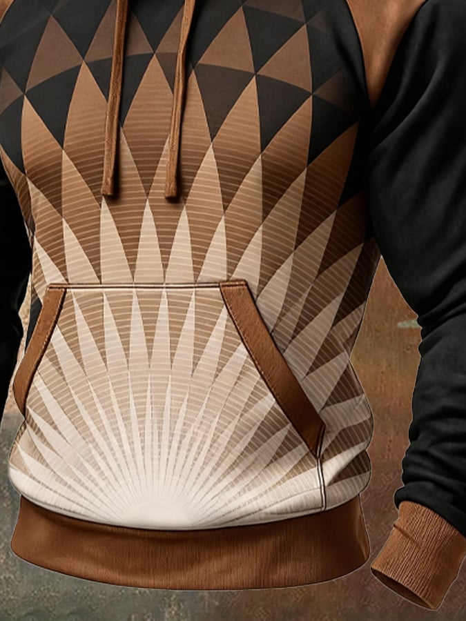 Nicholls - Casual Long Sleeved Sweatshirt Color Block Print