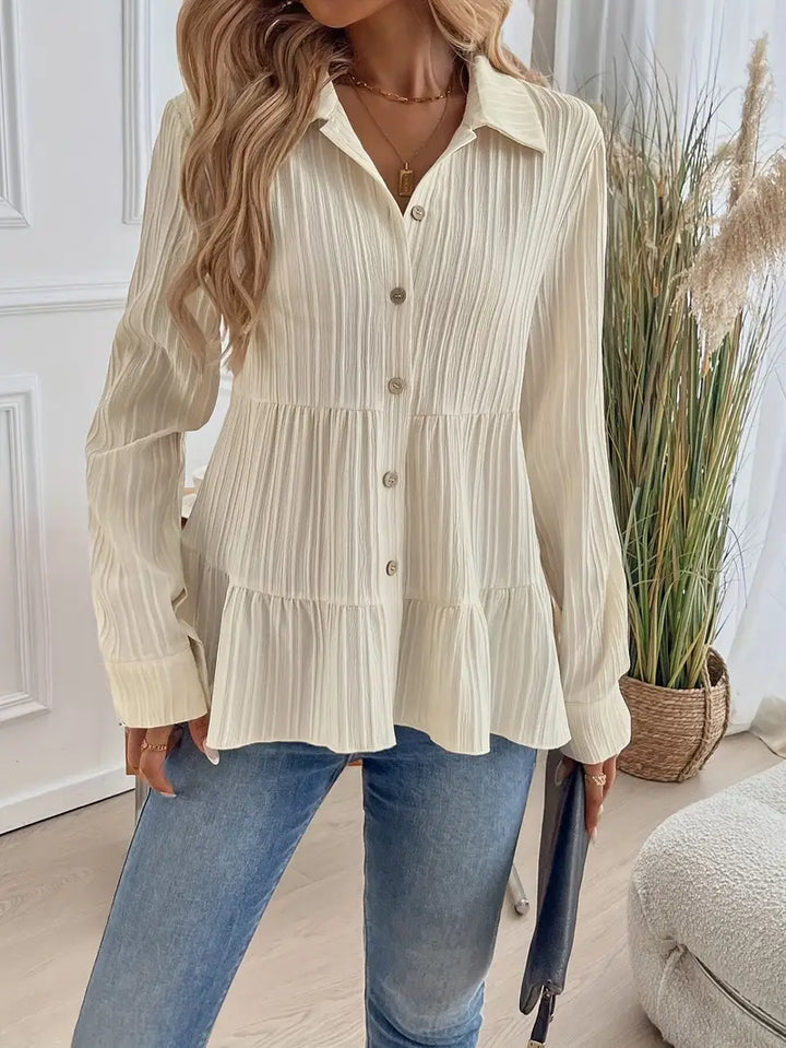 Majlinda - Stylish Long Sleeve Shirt With Button
