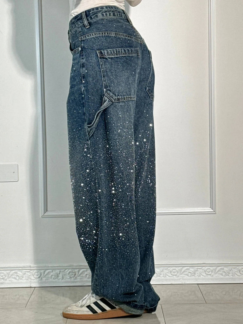 Zella - Relaxed Jeans with Shiny Rhinestones