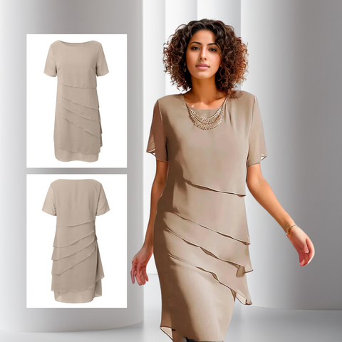 Wenke - Pleated Chiffon Dress