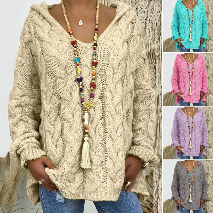 Marisa - Long Sleeves V-Neck Hoodie