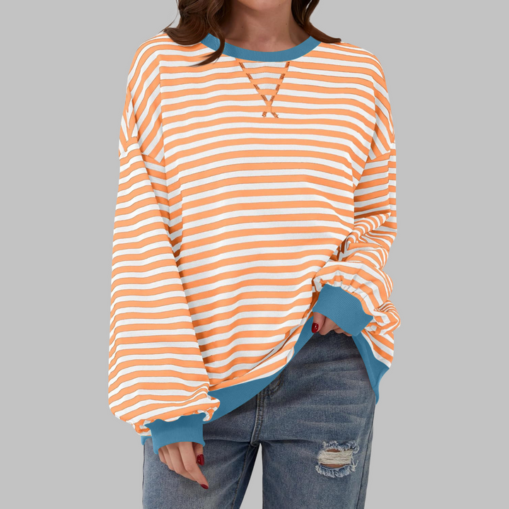 Melorna - Stylish Long Sleeve Striped Sweater