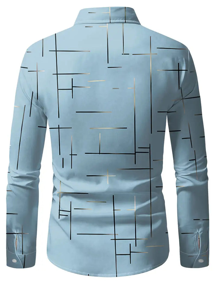 Nerio - Geometric Print Long Sleeve Shirt