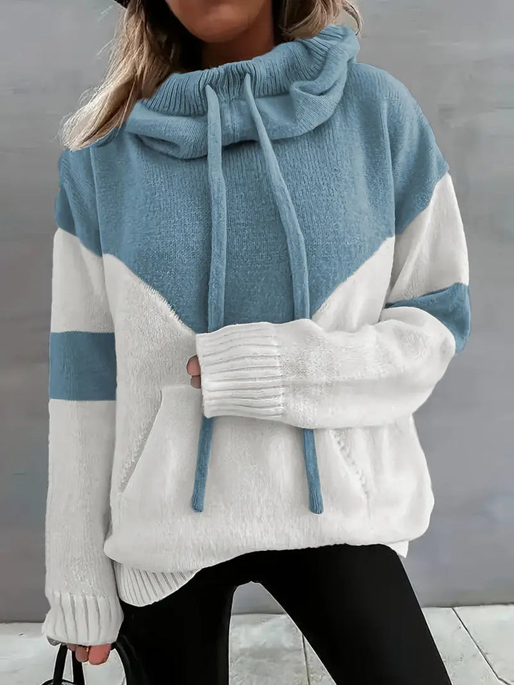 Letitia - Color Block Drawstring Hoodie