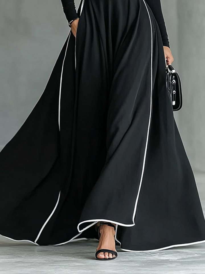 Romilly - Long Sleeve Tight Belt Maxi Dress