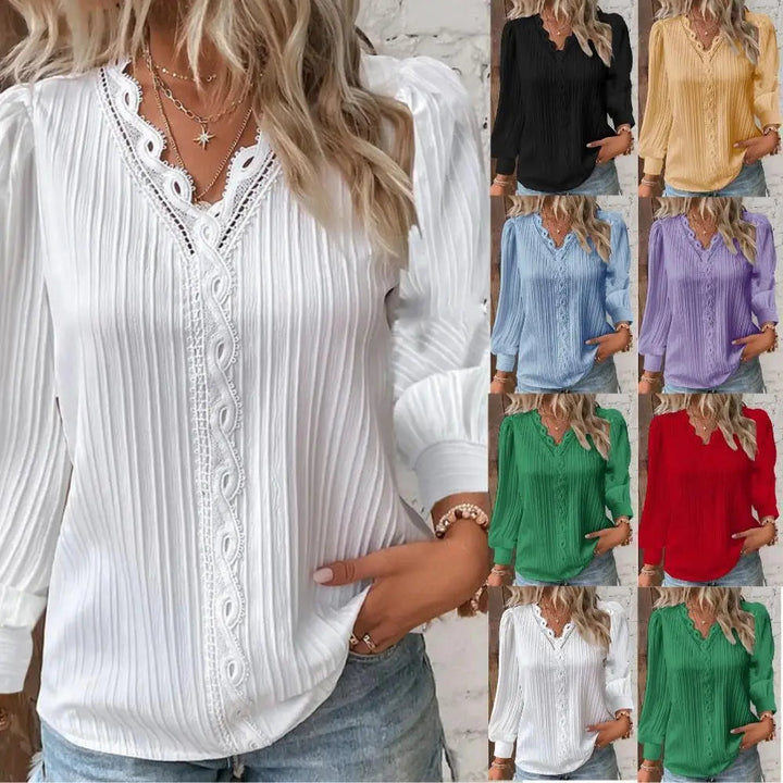 Lakisha - V-neck Long Sleeve Blouse