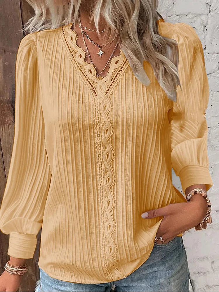 Lakisha - V-neck Long Sleeve Blouse