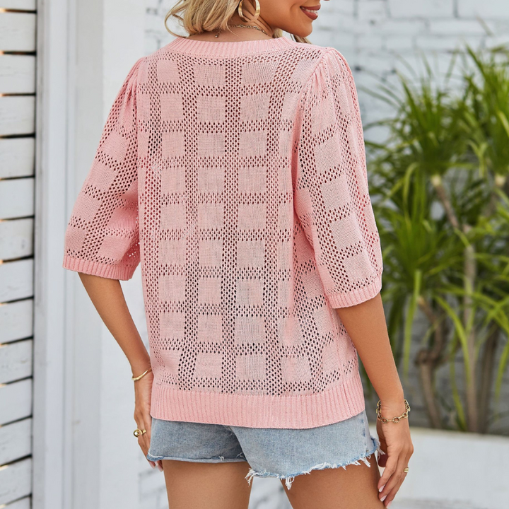 Naira - Round Neck Knitted Blouse