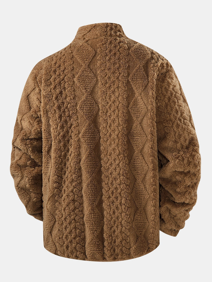 Elwood - Geometric Jacquard Teddy Jacket