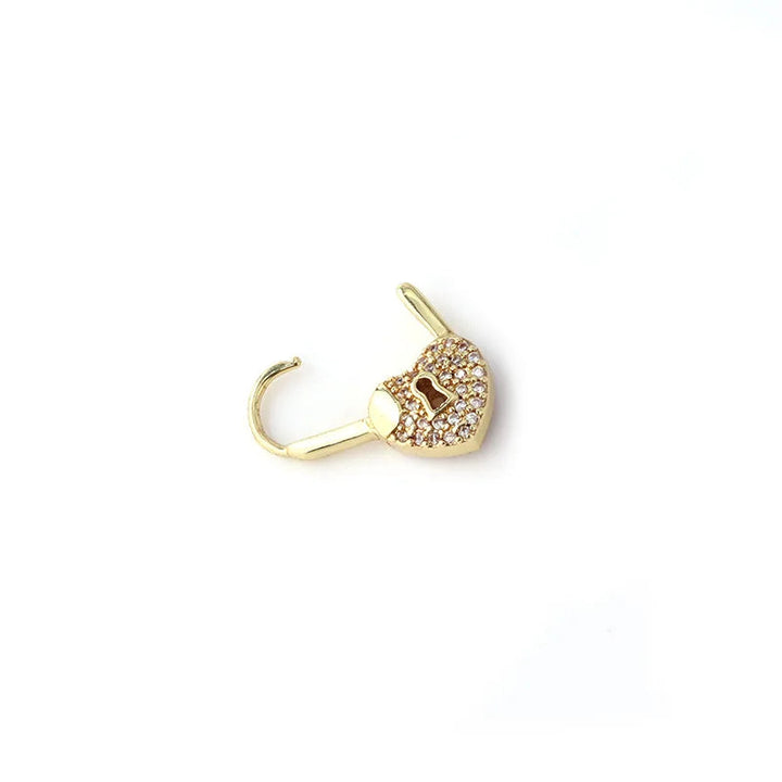 LuxeHeart - Heart Lock Hoop Earrings